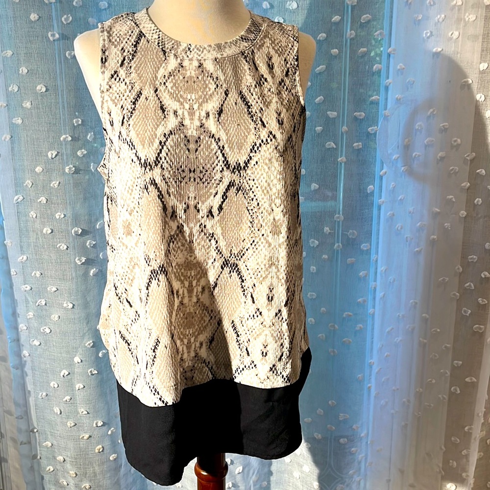 Apt 9 Faux Layered Tunic Snake Print Tank Top Womens Medium - Picture 6 of 6